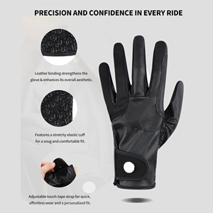 Gants d'équitation en cuir PU durable, imperméables, doublés de polaire thermique, pour l'hiver et les températures froides - Product Image 2