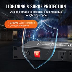 PDU 1U con 12 Prese, Striscia di Alimentazione WiFi per Rack di Rete da 19 Pollici, Switch Integrato e Protezione da Sovratensioni - Product Image 4
