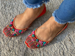 Jutti-Sandalias de cuero para mujer, calzado de fiesta, Punjabi, Jutti - Product Image 4