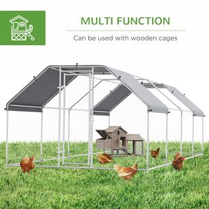 Grande Pollaio Piatto con Recinzione Accessibile, Casetta per Galline da Esterno con Recinto Metallico Impermeabile Anti-UV, Usato - Product Image 5