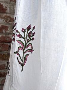 Falda larga de algodón estampada a mano india, transpirable, estilo bohemio Ibiza, cintura elástica, informal, para mujer. - Product Image 5