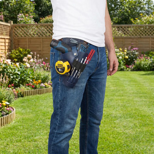 Étui de transport en cuir pleine fleur pour outils de perçage, support durable pour perceuse électrique, pochette de travail pour électricien et charpentier à prix raisonnable - Product Image 2