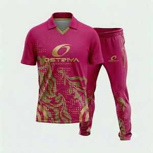 Ensemble de maillot et pantalon de cricket pour homme, modèle 2026, le plus vendu, entièrement personnalisable, imprimé par transfert thermique, uniforme anti-bactérien, séchage rapide, col en V - Product Image 4