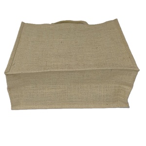 Gripped Soft Padded Rope Handle Natural Color Customized Burlap Promotional Advertising Jute Tote Shopping <b>Bag</b> For Branding - Product Image 3