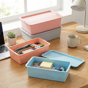 OEM Custom PP Plastic Storage Box With Lid Stackable Organizer Box - Product Image 2