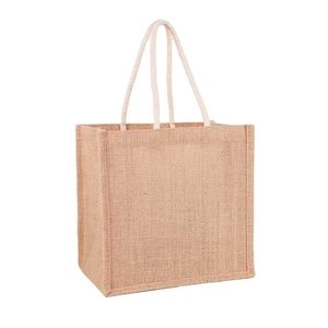 Sac de plage en jute écologique, sac de shopping en toile de jute extra large, sac de courses réutilisable avec poignées, logo personnalisé - Product Image 3