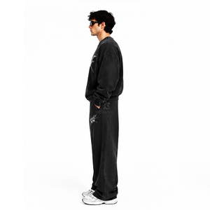 Survêtement d'hiver noir pour homme, le plus vendu, durable, style streetwear, avec fermeture éclair intégrale, col montant, coupe ample, décontracté, poches latérales, personnalisable - Product Image 6