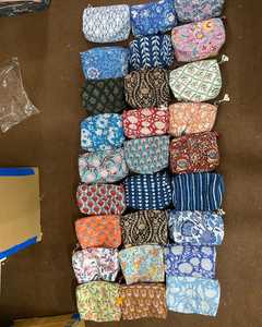 Ensemble de pochettes matelassées en coton 3-en-1 sur mesure avec fermetures éclair pour boutiques et magasins de cadeaux, pochettes matelassées Kantha à imprimé ethnique - Product Image 4