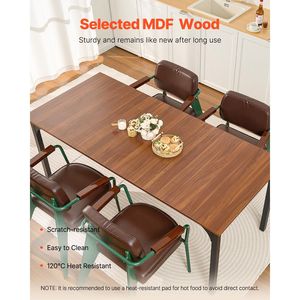 71-Inch Rectangle <b>Dining</b> <b>Table</b> Large <b>Rustic</b> <b>Wood</b> Furniture Stable 6-8 Person Farmhouse Dinner <b>Table</b> Rectangular Conference Desk - Product Image 5