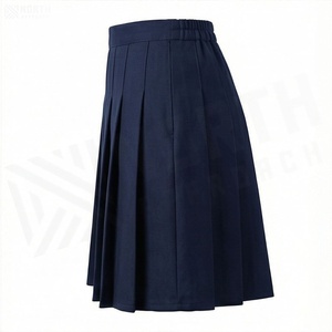 Jupe plissée courte pour femme, couleur unie, taille élastique, polyester de haute qualité, style ligne A, à porter toute l'année - Product Image 3