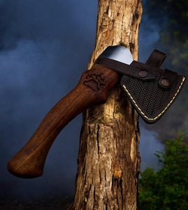Hacha Vikinga de Acero al Carbono Forjada a Mano con Mango de Madera de Palisandro, 14 Pulgadas de Longitud Total, para Camping y Bricolaje - Product Image 3