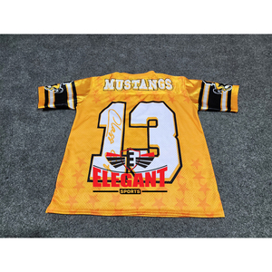 Camiseta de fútbol americano de malla, tela de alta calidad, para adultos, cuello en V, manga corta, estilo oversize. - Product Image 4