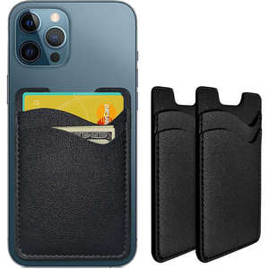 Porte-cartes magnétique en cuir portable, fait main, avec logo personnalisé, style professionnel, pour téléphone portable, protection intégrée - Product Image 1