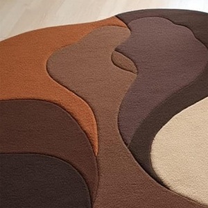 พรมขนสัตว์ทอมือลายคลื่นนามธรรม ดีไซน์ทันสมัยสีน้ำตาลเบจ นุ่มฟู ไม่เหมือนใคร เหมาะสำหรับตกแต่งห้องนั่งเล่นและห้องนอน - Product Image 2