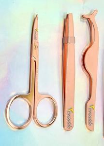 แหนบต่อขนตาสแตนเลสแบบญี่ปุ่นสีเขียวด้านโรสโกลด์ปรับแต่งโลโก้ได้อย่างยั่งยืน - Product Image 3