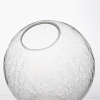 Abat-jour sphérique en verre craquelé soufflé à la main pour suspension ou lampe de table – Remplacement