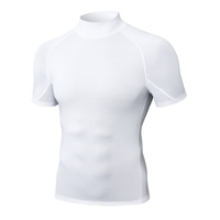 T-shirt de sport de compression pour homme, coupe ajustée, séchage rapide, broderie personnalisée, prix usine Chine, OEM, Bangladesh