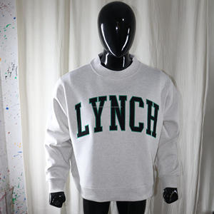 Sudadera de cuello alto LYNCH ASH GREY 100% verde caza con apliques bordados, sudadera de cuello ancho CLUSH INDUSTRIES - Product Image 2