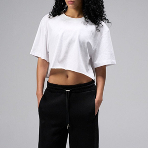 Camiseta Deportiva de Manga Corta para Mujer, 100% Algodón, Corte Holgado y Cómodo, Tejido Jersey Transpirable, Estilo Deportivo Liso - Product Image 2