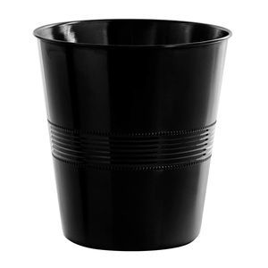 Poubelle décorative noire de qualité supérieure, en métal, avec design côtelé, pour la maison et la chambre. - Product Image 1