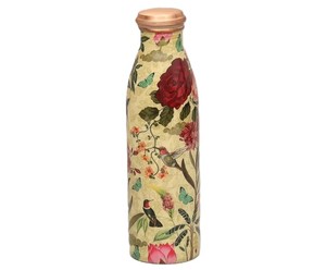 Botella de agua de cobre puro con estampado bohemio moderno, botella clásica de metal para beber, recipiente para bebidas con acabado premium para el hogar, la oficina o como regalo. - Product Image 2