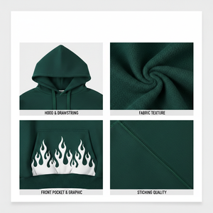 Sudadera con capucha extragrande de algodón 100% grueso para hombre, estilo boxy, con logo frontal personalizado, estilo streetwear, hombros caídos - Product Image 5