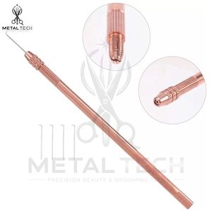 Porte-aiguilles de ventilation en laiton or rose, 4 tailles, aiguilles micro-hameçons en acier inoxydable, durables et professionnelles pour perruques Lace Frontal et toupets - Product Image 4