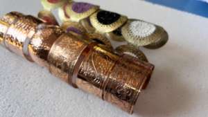 Brazaletes de Latón con Cuentas y Grabado en Cobre Hechos a Mano, Joyería Ajustable de Estilo Bohemio con Corazón para Fiestas - Product Image 4