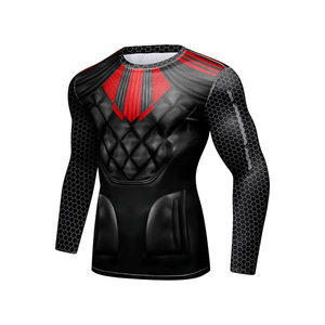 T-shirt de compression unisexe respirant et extensible pour MMA, sous-vêtement de sport, couche de base d'entraînement, performance OEM 100% - Product Image 3