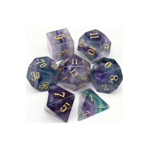 Juego de Dados de Fluorita Natural de la Mejor Calidad, Venta Caliente, Multicolor, para Juegos de D&D, Venta al Por Mayor - Product Image 1