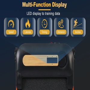 Tapis Roulant con Effetto Legno da 2.5HP, Inclinazione 0.5-4MPH, Capacità 300LBS per Esercizio a Casa e in Ufficio, Velocità 4MPH, Capacità 300LBS - Product Image 6