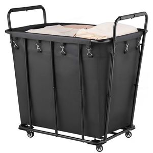 Carrello Multiuso Robusto con Grande Capacità di Carico 260 LBS, Ruote Girevoli, Rivestimento Impermeabile, Carrello per Lavanderia di Grande Capacità - Product Image 4