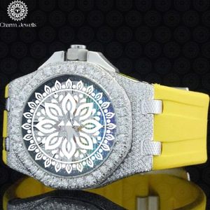 Charm Jewells Montre de luxe en acier inoxydable, boîtier carré, résistante à l'eau 10 bars, cadran analogique, mouvement mécanique 43 mm, date automatique - Product Image 2