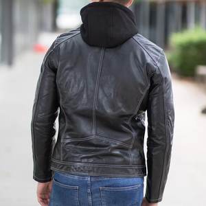 Nouveautés : Veste à capuche noire personnalisée avec logo pour homme, vestes en cuir vintage pour homme, vestes de haute qualité, veste d'hiver, style Highstreet - Product Image 2