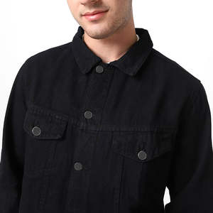 Veste en jean pour homme, coupe classique, faible MOQ, qualité supérieure, livraison rapide, design boutons dissimulés sur le devant, logo personnalisé, OEM - Product Image 5