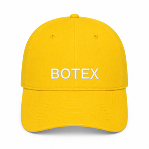 Casquette de baseball en coton jaune Botex à 6 panneaux, unisexe, réglable, décontractée, avec logo brodé sur le panneau avant - Product Image 1