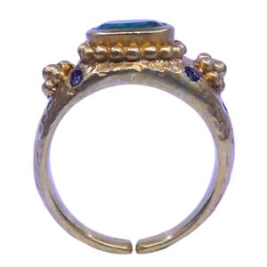 Wedding Wear 925 Sterling <b>Silver</b> Gold Plated Jewelry <b>Emerald</b> Gemstone Women Wear Classic <b>Ring</b> - Product Image 3