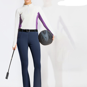 Jodhpurs et pantalons d'équitation personnalisés avec logo pour femmes, avec coutures de qualité et genouillères durables pour une tenue décontractée. - Product Image 1