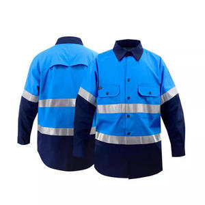 เสื้อโปโลแขนสั้นผ้าฝ้ายสีเขียวนีออนไร้รอยต่อสวมใส่สบายกันลมป้องกันอันตรายมีแถบสะท้อนแสง - Product Image 1