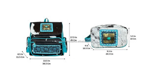 Bolsa de pañales de viaje multifuncional de cuero de vaca con herramientas manuales de moda de calidad superior, mochila y neceser para mujer - Product Image 2