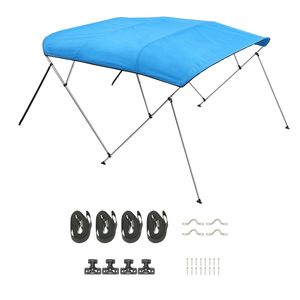 Tendalino Bimini a 4 Archi in Poliestere 600D con Telaio in Lega di Alluminio, Impermeabile, Parasole per Barca, con Vano Portaoggetti per Accessori - Product Image 1