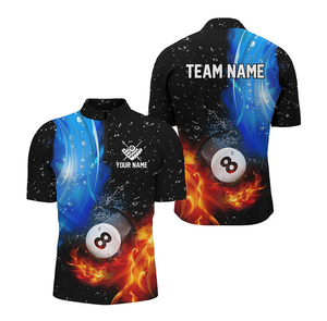 เสื้อเจอร์ซีย์คอซิปแบบสั่งทำขายส่ง 8 บอล ผู้ผลิต OEM ODM - Product Image 1