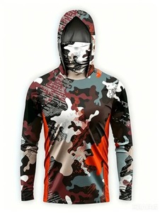 เสื้อตกปลาแขนยาว OEM UPF50 แห้งเร็ว ป้องกันแสงแดด 100% โพลีเอสเตอร์ สำหรับนักตกปลา - Product Image 2