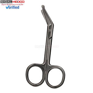 2 Tijeras para Ostomía y Vendajes, 4.3 x 2.1 Pulgadas, Curvas, de Acero Inoxidable Negro, para Médicos, Enfermeras y Cuidado en el Hogar - Product Image 6