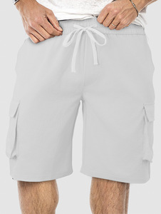 Shorts cargo d'été pour hommes, multi-poches, coupe ample, décontractés, en toile, taille élastique, taille mi-haute, vente en gros, fabricant, expédition immédiate - Product Image 4