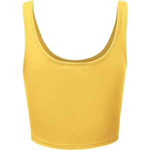 Women <b>Yellow</b> Crop Sports Bra <b>Tank</b> <b>Top</b> Yoga Gym Fitness Workout Activewear <b>Top</b> Wholesale Athletic Training Running Exercise Bra - Product Image 4