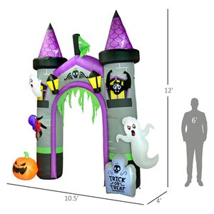 Grande Arco Gonfiabile di Halloween da 3,6 m con Fantasma, Zucca, Ragno e Pipistrello in Resistente Materiale PVC Oxford - Product Image 3