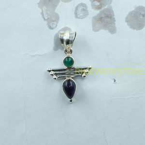 จี้เงินแท้ 925 ประดับอเมทิสต์และออนิกซ์สีเขียว |   เครื่องประดับดีไซน์เนอร์ทำมือจากอัญมณีธรรมชาติสำหรับเป็นของขวัญคริสต์มาสสำหรับผู้หญิง - Product Image 6