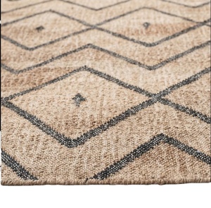 คอลเลคชั่นเพชร100% ปอกระเจาธรรมชาติแบบย้อนกลับได้สไตล์บ้านไร่พรมขนนุ่มพรมปูพื้นสำหรับบ้าน - Product Image 3