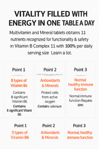 Comprimés complexes de vitamine B 90 points OEM coréen de soutien de concentration de vitalité énergétique - Product Image 4